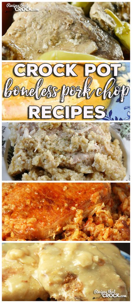 This week for our Friday Favorites we have some yummy Crock Pot Boneless Pork Chop recipes like Crock Pot Mississippi Pork Chops, Crock Pot Creole Pork Chops, Homestyle Crock Pot Pork Chops, Crock Pot Pork Chop Rice Casserole and Easy Pork Chop Tomato Rice!