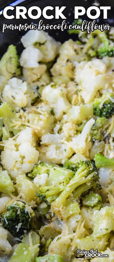 Are you looking for an easy side dish for family dinner? Our Crock Pot Parmesan Broccoli Cauliflower Recipe is a simple side dish with a lot of flavor.
