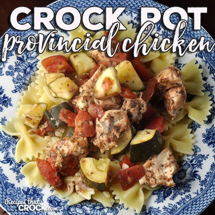 If you want an easy recipe to fill your family up, don't miss this Crock Pot Provincial Chicken. It is super easy and incredibly delicious!