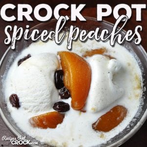 Are you looking for the perfect recipe to pair with some delicious ice cream? Winter, spring, summer or fall, these Crock Pot Spiced Peaches are a treat your family is going to love!