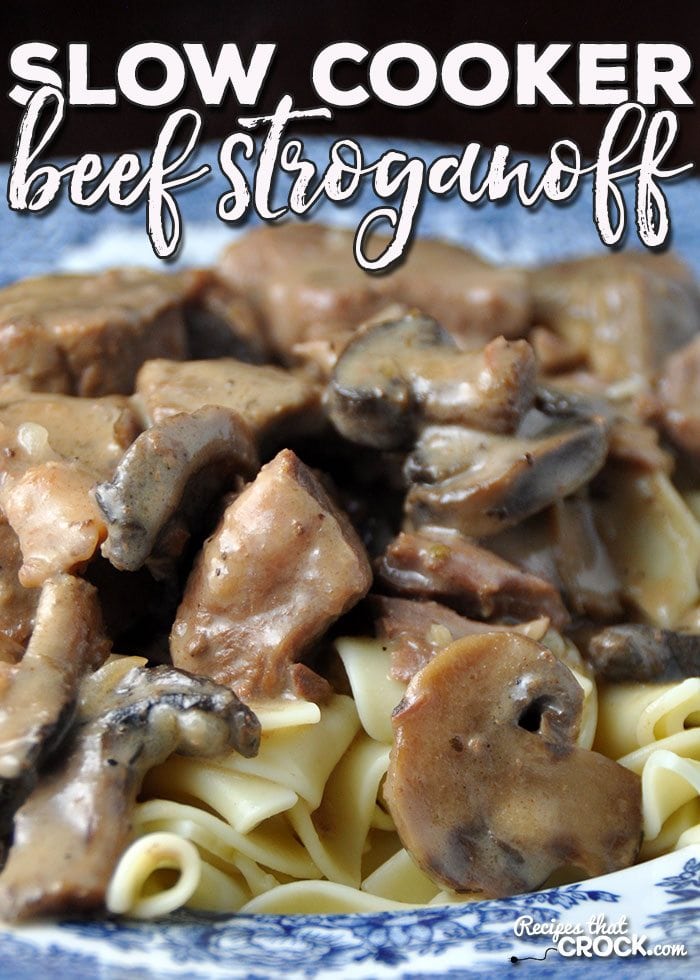 If you love a delicious meal that will fill you up and everyone will love, you have to try this Slow Cooker Beef Stroganoff! Yummy!