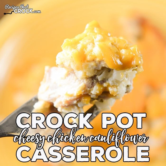 Are you looking for a great low carb casserole that everyone will love? This Crock Pot Cheesy Chicken Cauliflower Casserole is one of our favorite family dinners. And, everyone fights over the leftovers!
