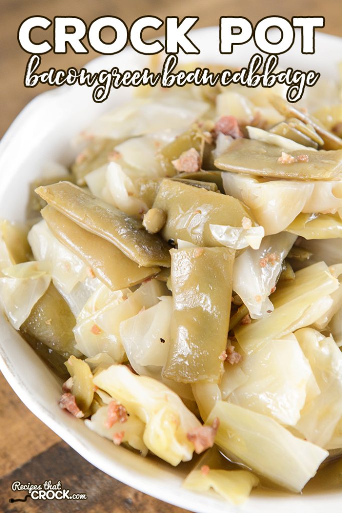 This crock pot side dish recipe is great for a potluck or family dinner. Crock Pot Bacon Green Bean Cabbage has that flavor that reminds me of the old fashioned side dishes grandma used to make. You won't believe how easy it is to throw together! Bonus: It is a great low carb side dish too!