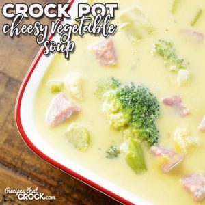 This simple Crock Pot Cheesy Vegetable Soup is gonna cRock your world! It is easy, cheesy, super delicious and sure to be a family favorite!