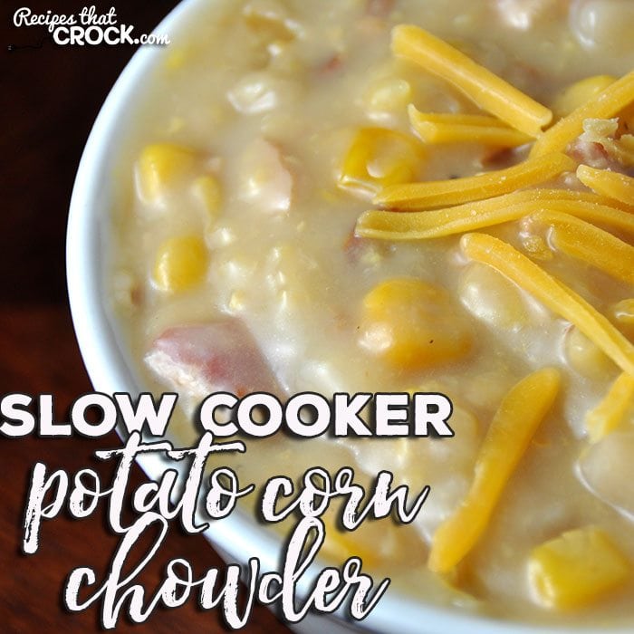 Easy, hearty and delicious. Those three words are the perfect description of this amazing Slow Cooker Potato Corn Chowder! Yum!