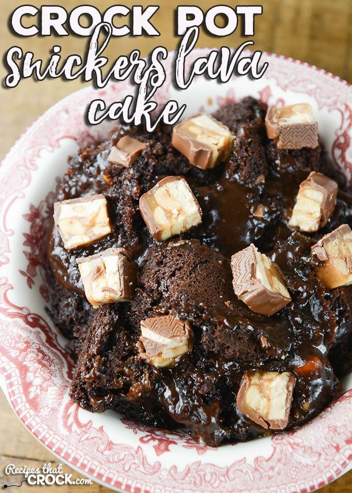 You know those recipes that have everyone talking at a potluck? This Crock Pot Snickers Lava Cake is exactly that! Everyone will want the recipe!