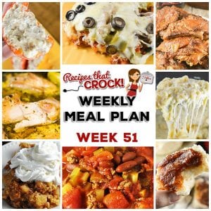 This week's weekly menu features Crock Pot Mississippi Chicken Thighs, Crock Pot Spaghetti Squash and Cheese, Slow Cooker Ranch Pork Chops, Crock Pot Broccoli Cauliflower Casserole, Crock Pot Hamburger Soup, Easy Crock Pot Maple Whiskey Ribs, Crock Pot Bacon Green Bean Cabbage, Crock Pot Pizza Bake, Crock Pot Mini Cream Cheese Stuffed Peppers, Slow Cooker Pumpkin Butter and Crock Pot Apple Coffee Cake.