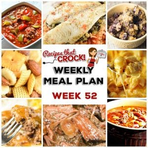 This week's weekly menu features Crock Pot Mississippi Beef Roast, Crock Pot Salisbury Steak, Cheese Lover’s Crock Pot Shells, Slow Cooker Stuffed Pepper Soup, Slow Cooker Pork Roast French Dip, Crock Pot Cowboy BBQ Beans, Crock Pot Tomato Rice with Stuffed Tilapia, Crock Pot Apple Spice Dump Cake, Crock Pot Blueberry Breakfast Casserole and Smoky Crock Pot Chex Mix.