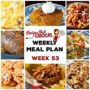 This week's weekly menu features Crock Pot Chicken Legs {Mississippi Style}, Crock Pot Cheesy Fiesta Corn, Steak Tacos, Crock Pot Savory Beef Stew, Tangy Crock Pot Pork Chops, Crock Pot Sweet Tangy Carrots, Sweet Crock Pot Honey BBQ Hot Dogs, Crock Pot Pineapple Baked Beans, Crock Pot Party Sausages, Crock Pot Banana Bread and Crock Pot Vanilla Sour Cream Cake!