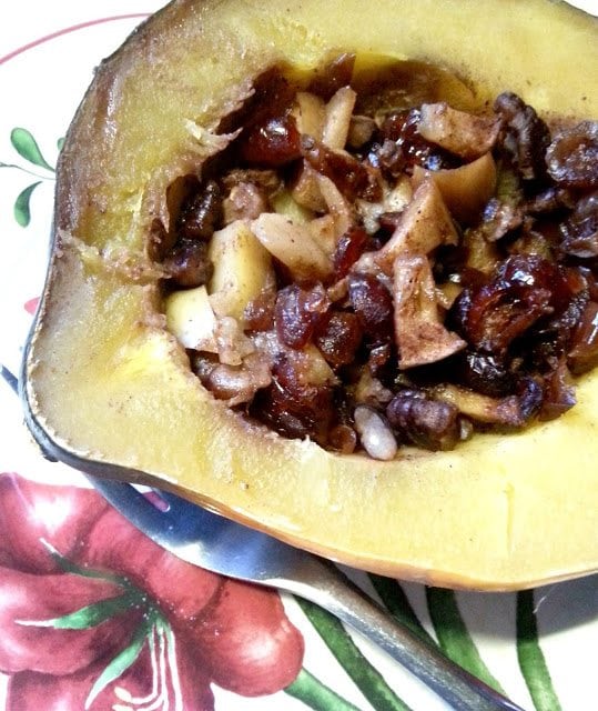Crock Pot Apple Stuffed Acorn Squash
