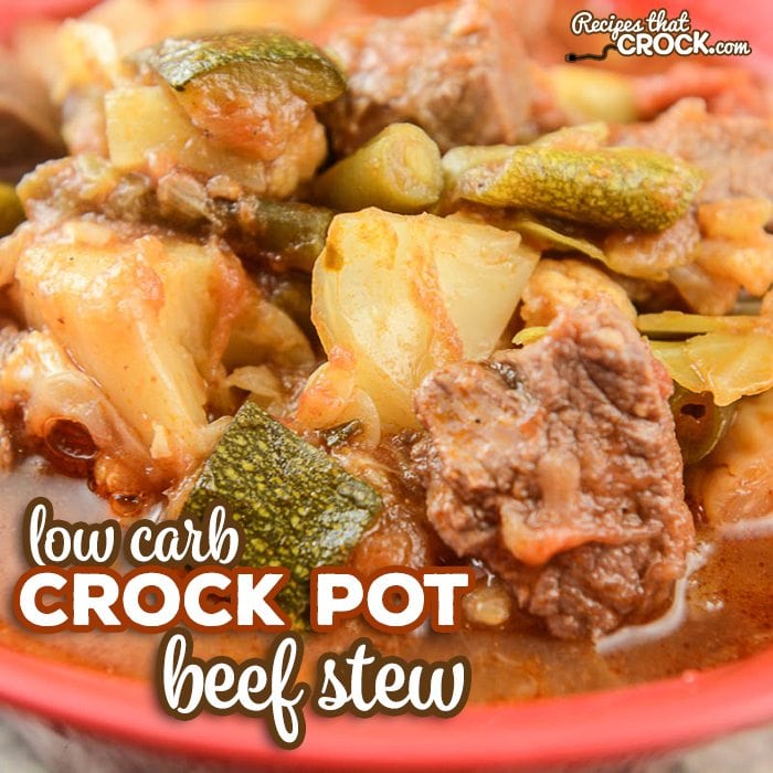 Are you eating low carb and missing beef stew? Our Slow Cooker Beef Stew (Low Carb) Recipe is so good even the carb lovers at your table will love it! #CrockPot #LowCarb #ComfortFood #Beef 