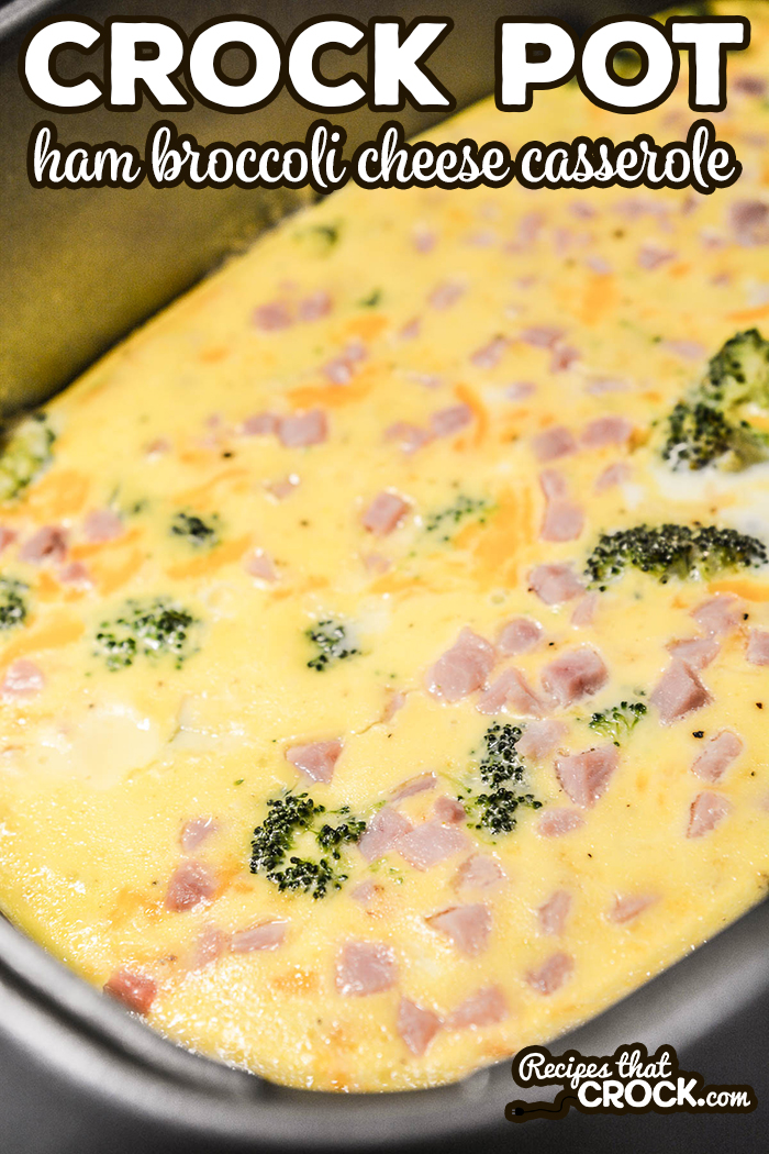Are you looking for an easy breakfast casserole for the weekend or a holiday brunch? Our Crock Pot Ham Broccoli Cheese Casserole is super simple to toss together and makes a great family breakfast casserole. This egg casserole is a low carb breakfast recipe that carb lovers enjoy too! #LowCarb #Breakfast #BreakfastCasserole #Brunch #HolidayBrunch #EggCasserole