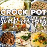 This week for our Friday Favorites we have some awesome Crock Pot Soups Recipes for you including Crock Pot Chicken Noodle Soup, Crock Pot Chile Verde Soup, Low Carb Crock Pot Zuppa Toscana Soup, Crock Pot Unstuffed Cabbage Soup, Crock Pot Potato Soup, Crock Pot French Onion Soup, Crock Pot Chuck Wagon Stew and Crock Pot Easy Cheesy Potato Soup.