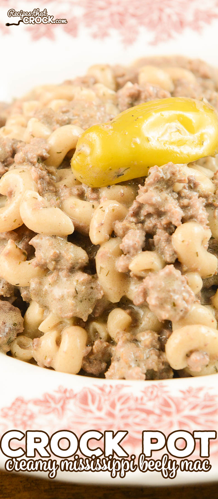 Our Crock Pot Creamy Mississippi Beefy Mac takes all your favorite Mississippi-style flavors and turns them into a delicious homemade "hamburger-helper" style meal! One of our favorite ground beef recipes!