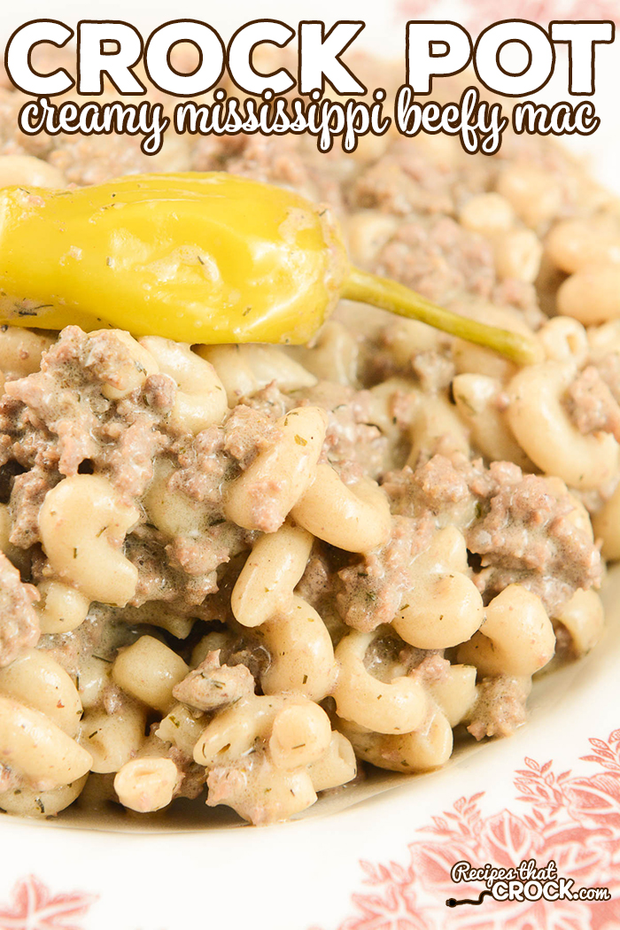 Our Crock Pot Creamy Mississippi Beefy Mac takes all your favorite Mississippi-style flavors and turns them into a delicious homemade "hamburger-helper" style meal! One of our favorite ground beef recipes!