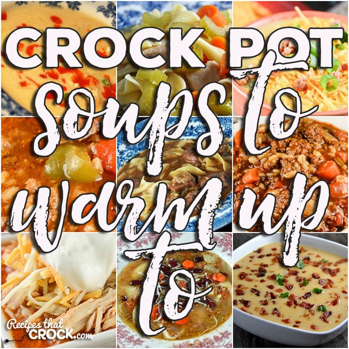 This week for our Friday Favoritesย we have some awesome Crock Pot Cheesy Vegetable Soup,ย Low Carb Crock Pot Pizza Soup,ย Crock Pot Turkey Bean Soup,ย Crock Pot Easy Cheesy Potato Soup,ย Crock Pot Minestrone Soup,ย Crock Pot Chicken Noodle Soup,ย Crock Pot Turkey Tortilla Soup, Crock Pot Sausage Potato Soup,ย Crock Pot Steak Mushroom Soup,ย Crock Pot French Onion Soup,ย Crock Pot Chicken Wild Rice Soup,ย Crock Pot Beef Barley Soup,ย Crock Pot Chicken Pot Pie Soup,ย Crock Pot Loaded Cheesy Cauliflower Soup,ย Buffalo Chicken Soup,ย Crock Pot Steak Soup,ย Crock Pot Chile Verde Soup andย Slow Cooker Stuffed Pepper Soup.