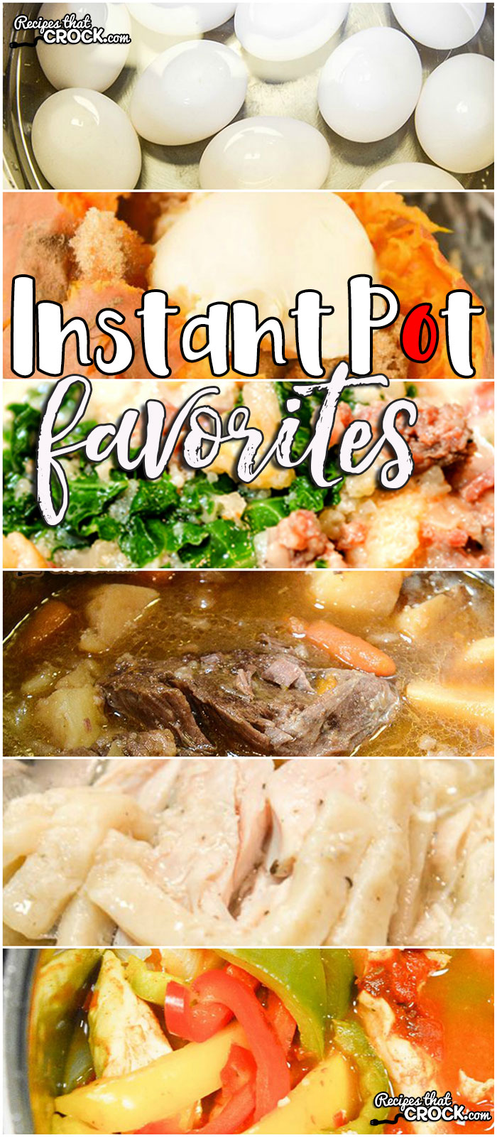 This week for our Friday Favorites we have some awesome Instant Pot Favorites like Mississippi Pot Roast Electric Pressure Cooker Version, Electric Pressure Cooker Chicken Noodles, Perfect Instant Pot Roast, Instant Pot Hard Boiled Eggs, Electric Pressure Cooker Sweet Potatoes, Unstuffed Cabbage Soup Electric Pressure Cooker Recipe, Instant Pot Chicken Fajitas and Instant Pot Zuppa Toscana Soup. via @recipescrock