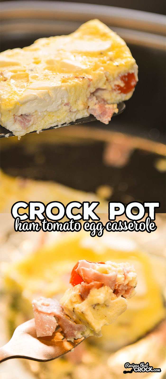 This Crock Pot Ham Tomato Egg Casserole is our go-to breakfast at home and when traveling.This breakfast slow cooker recipe is so easy to throw into the slow cooker and serve up a filling hot breakfast that everyone loves.