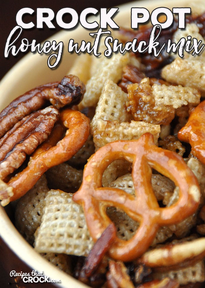 This Crock Pot Honey Nut Snack Mix is sweet with just a hint of salty. Better yet, it is super easy to make! It is sure to be a hit at any party or just to have around the house!