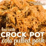 Are you looking for a simple way to make incredible pulled pork every time? Our Crock Pot Cola Pulled Pork is so easy to throw together for family dinner! This recipe is easily made low carb (or not if you prefer) AND the leftovers freeze well.