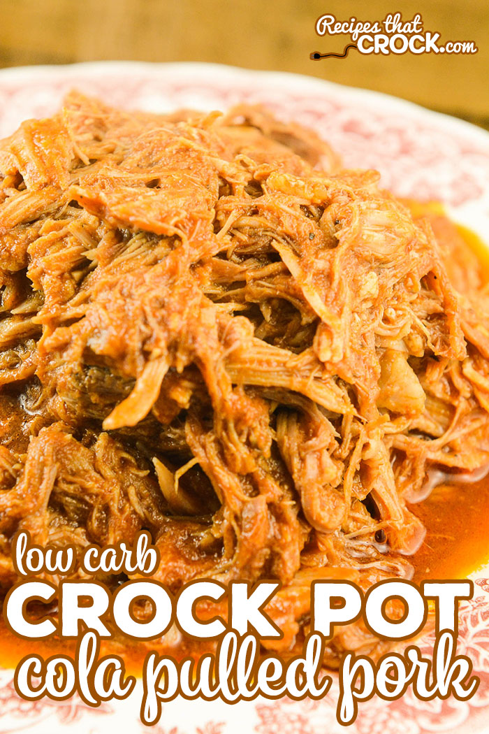 Are you looking for a simple way to make incredible pulled pork every time? Our Crock Pot Cola Pulled Pork is so easy to throw together for family dinner! This recipe is easily made low carb (or not if you prefer) AND the leftovers freeze well.