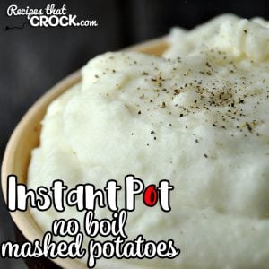 If you are looking for a super easy way to make up a big ol' batch of delicious and creamy mashed potatoes on a busy weeknight or chaotic weekend? This Instant Pot No Boil Mashed Potatoes recipe is just what you need! Yum!