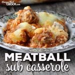 A while back, I made this delicious Crock Pot Meatball Sub Casserole. Then Diane, one of our readers asked how to make it in the oven. So, I couldn't resist and had to make this Meatball Sub Casserole for you guys!