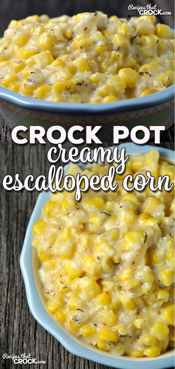 This Creamy Crock Pot Escalloped Corn is easy to make and packed full of flavor! It would be a wonderful addition to your dinner table! 