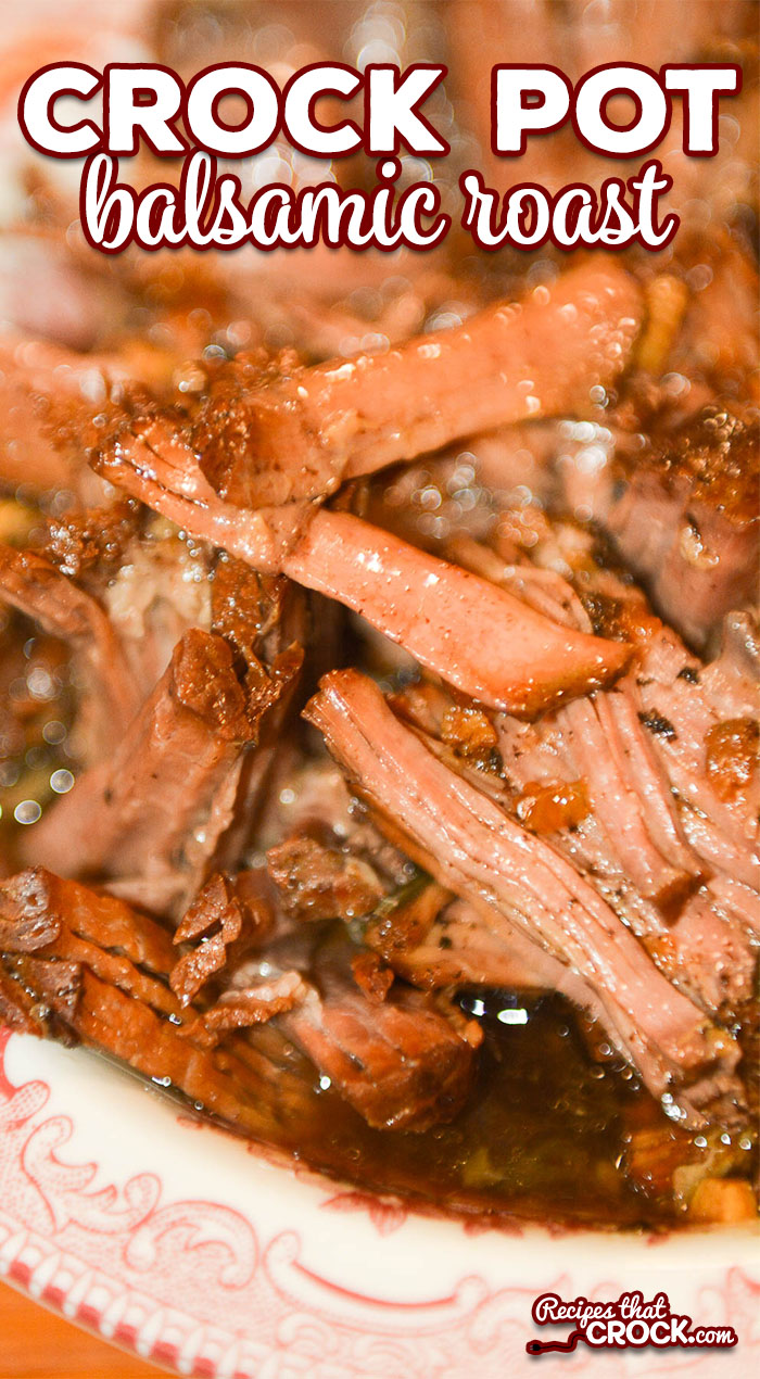 Crock Pot Balsamic Roast is an easy recipe for beef roast that packs a flavorful punch. This is such a great slow cooker recipe that no one would ever guess was low carb too! #CrockPot #Beef #EasyRecipe #LowCarb