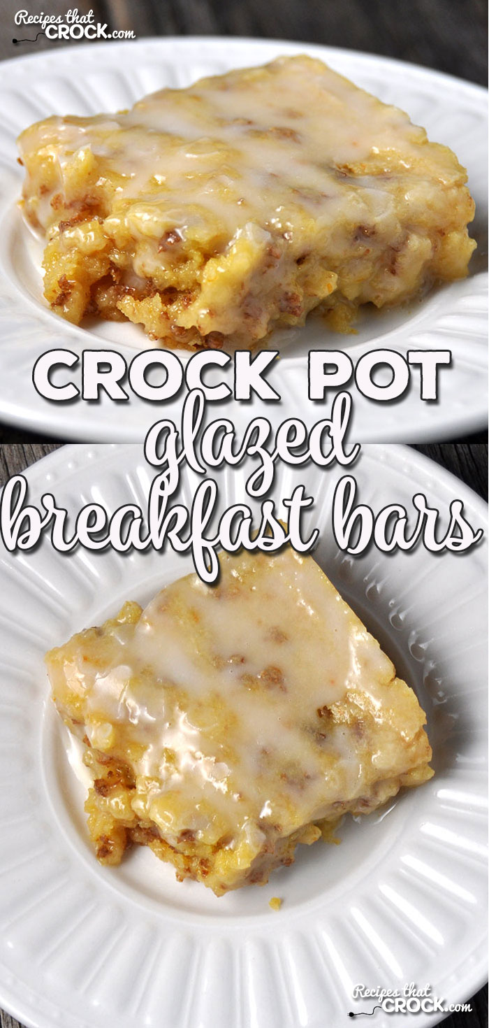 If you are looking for a make-ahead treat that will give you breakfast all week, then you don't want to miss this Crock Pot Glazed Breakfast Bars recipe!