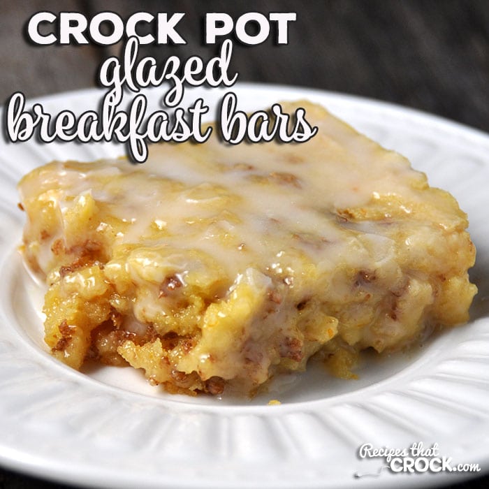 If you are looking for a make-ahead treat that will give you breakfast all week, then you don't want to miss this Crock Pot Glazed Breakfast Bars recipe!