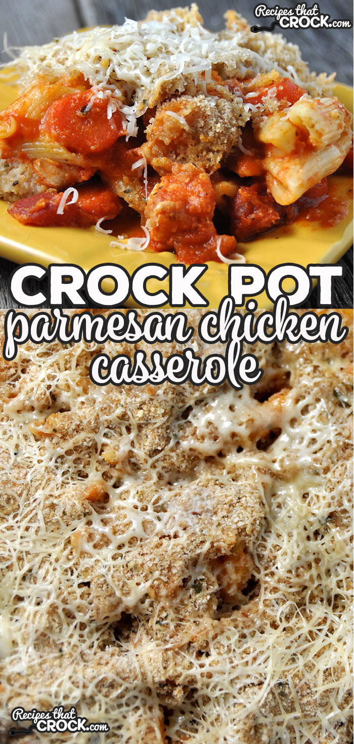 This Crock Pot Parmesan Chicken Casserole is the perfect one-pot meal for when you are craving an Italian-styled meal! Meat, cheese, veggies and pasta!
