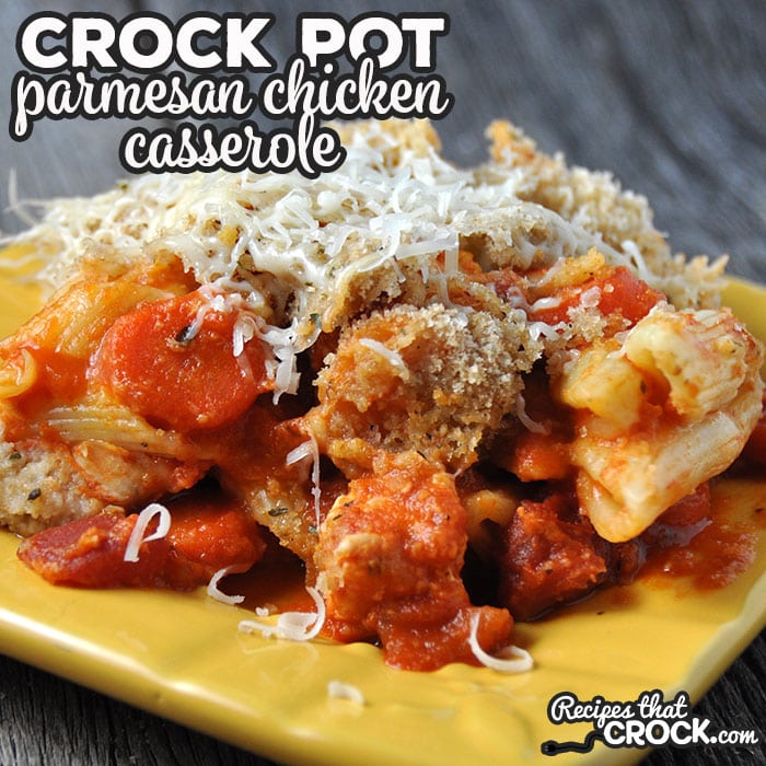 This Crock Pot Parmesan Chicken Casserole is the perfect one-pot meal for when you are craving an Italian-styled meal! Meat, cheese, veggies and pasta!