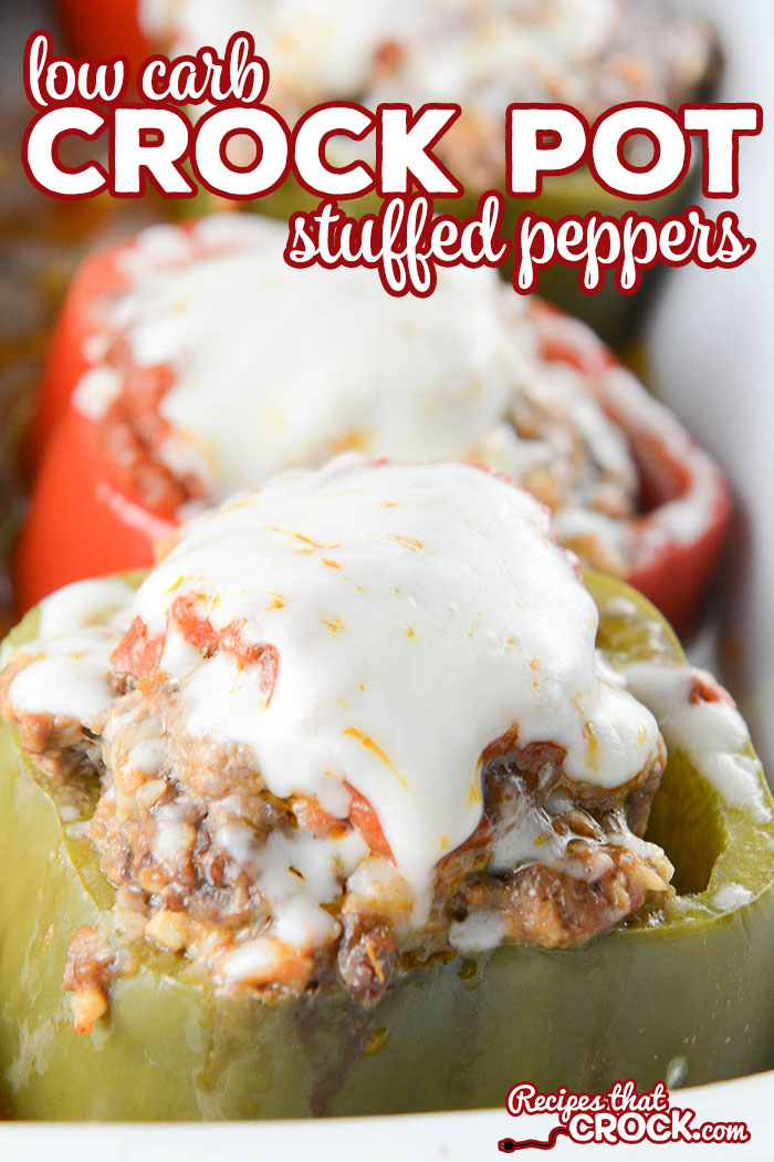 Are you looking for a low carb alternative to Stuffed Peppers? This incredible low carb version of Crock Pot Stuffed Peppers is so good no one will ever miss the carbs!