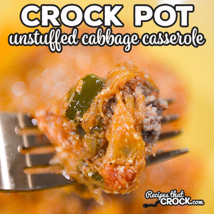 We just LOVE this Crock Pot Unstuffed Cabbage Casserole. You don't have to brown the ground beef ahead of time and it is so easy to throw this one pot meal together for a low carb family dinner.