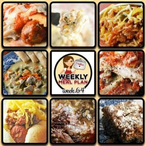 This week's weekly menu features Crock Pot Ravioli Meatball Casserole, Crock Pot Fiesta Shredded Pork Wraps, Crock Pot Chicken Pot Pie Soup, Crock Pot Coney Dogs, Crock Pot Farmer's Pie, Easy Crock Pot Italian Pork Chops, Savory Crock Pot Roast and Garlic Ranch Crock Pot Mashed Potatoes, Crock Pot Apple Cinnamon Bread, Crock Pot Cherry Delight and Crock Pot Blueberry Coffee Cake.
