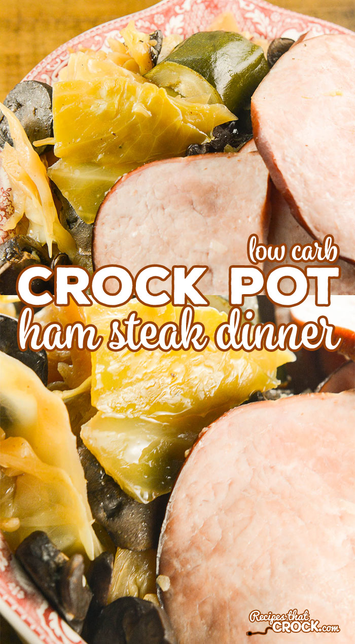 Are you looking for a great one pot meal? This Crock Pot Ham Steak Dinner is an easy fix it and forget it meal that is an entire dinner in one pot! It is also a great low carb crock pot recipe. #CrockPot #Ham #OnePotMeal #LowCarb #LCHF #Keto