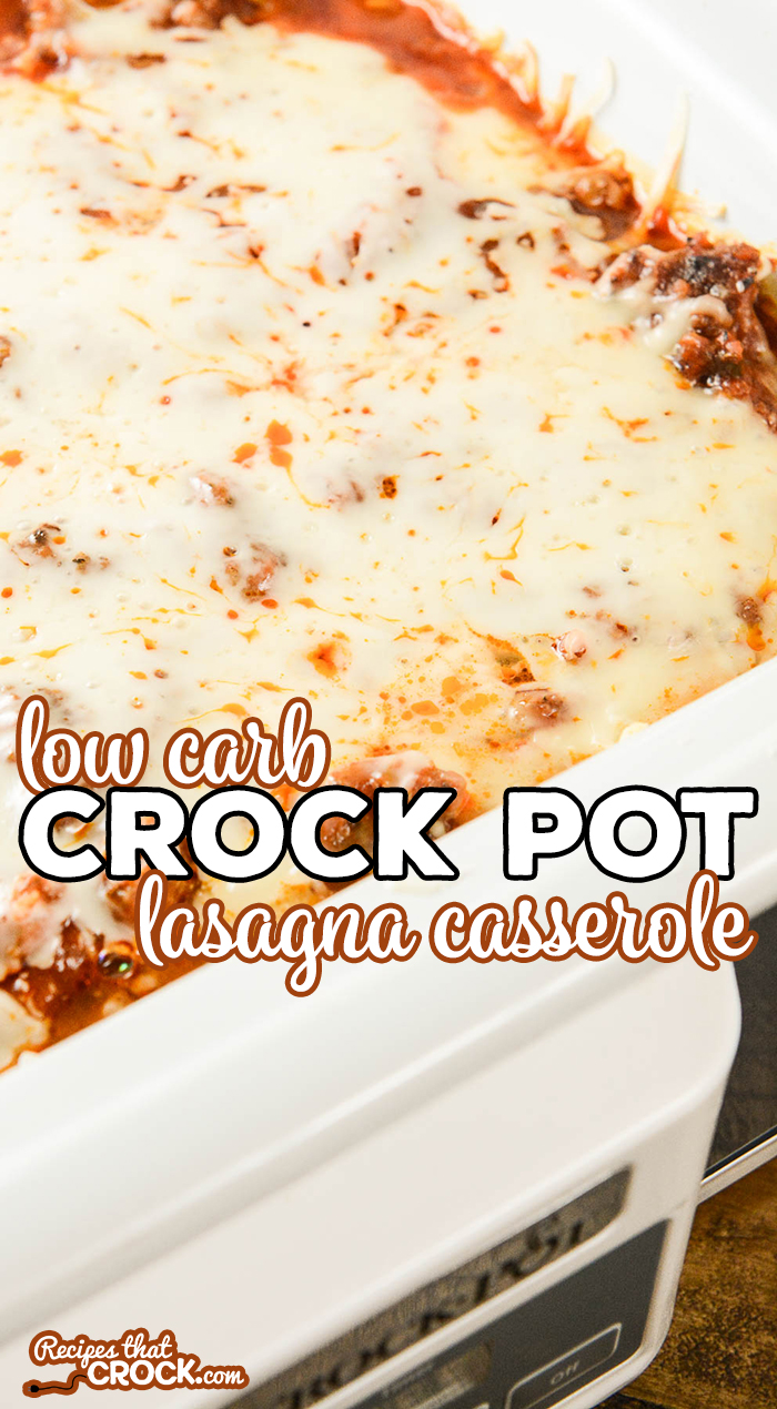 Are you looking for a low carb alternative to lasagna? Our Low Carb Crock Pot Lasagna Casserole has all the flavors of your favorite dish with a fraction of the carbs! Our family loves this easy low carb crock pot recipe!