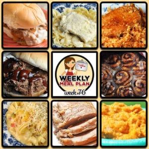 This week's weekly menu features Crock Pot Chicken Alfredo, Oh-So-Flavorful Pork Roast, Easy Pork Chop Tomato Rice, Crock Pot Shredded Beef Sandwiches (Virginia Style), Crock Pot Cheesy Chicken Fajita Noodle Soup, Crock Pot Pizza Burgers, Crock Pot Cheesy Chicken Cauliflower Casserole, Crock Pot Fiesta Cheese Dip, Crock Pot Cinnamon Roll Mixed Berry Cobbler and Creamy Crock Pot Oatmeal Recipe.