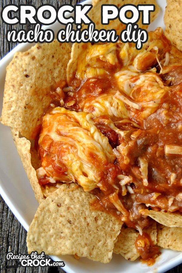 It doesn't get much easier than this delicious Crock Pot Nacho Chicken Dip! It is sure to be a hit with everyone!