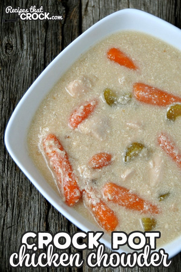 This Crock Pot Chicken Chowder is so delicious! It is perfect to warm you up on a cool day or to provide a great bowl of comfort any day of the year!