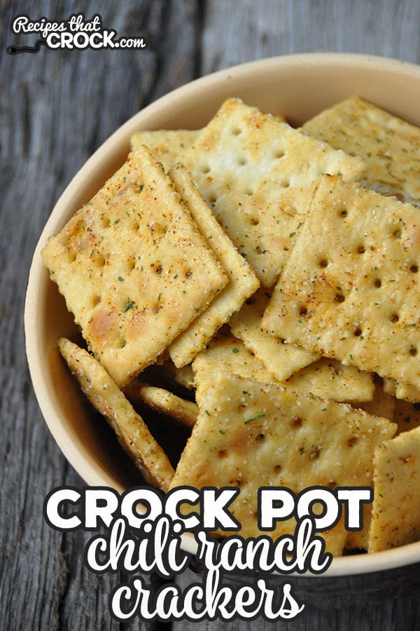 These Crock Pot Chili Ranch Crackers are the perfect compliment to a nice bowl of chili or all on their own! Savory and delicious!ย You're gonna love them!