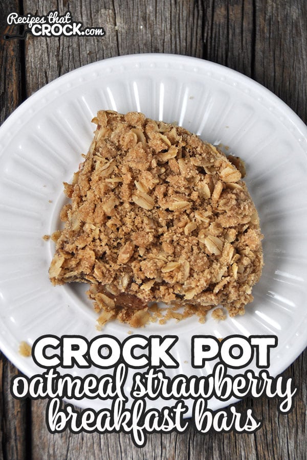 These Crock Pot Oatmeal Strawberry Breakfast Bars are perfect to make at the beginning of the week for a quick breakfast for the rest of the week! So yummy!ย