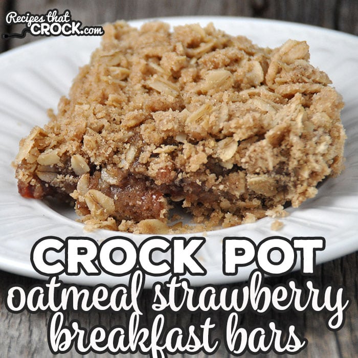 These Crock Pot Oatmeal Strawberry Breakfast Bars are perfect to make at the beginning of the week for a quick breakfast for the rest of the week! So yummy!ย