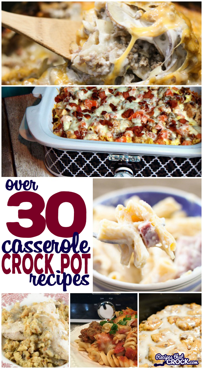 Do you need quick and easy recipes for breakfast or dinner? This collection of Easy Crock Pot Casserole Recipes are great for family meals and holidays. This must have list includes Crock Pot Tater Tot Casserole, Crock Pot Bacon Egg Cheese Casserole, Crock Pot Cowboy Casserole, Crock Pot Chicken Bacon Ranch Pizza Casserole, Crock Pot Broccoli Cheese Casserole and much, much more!