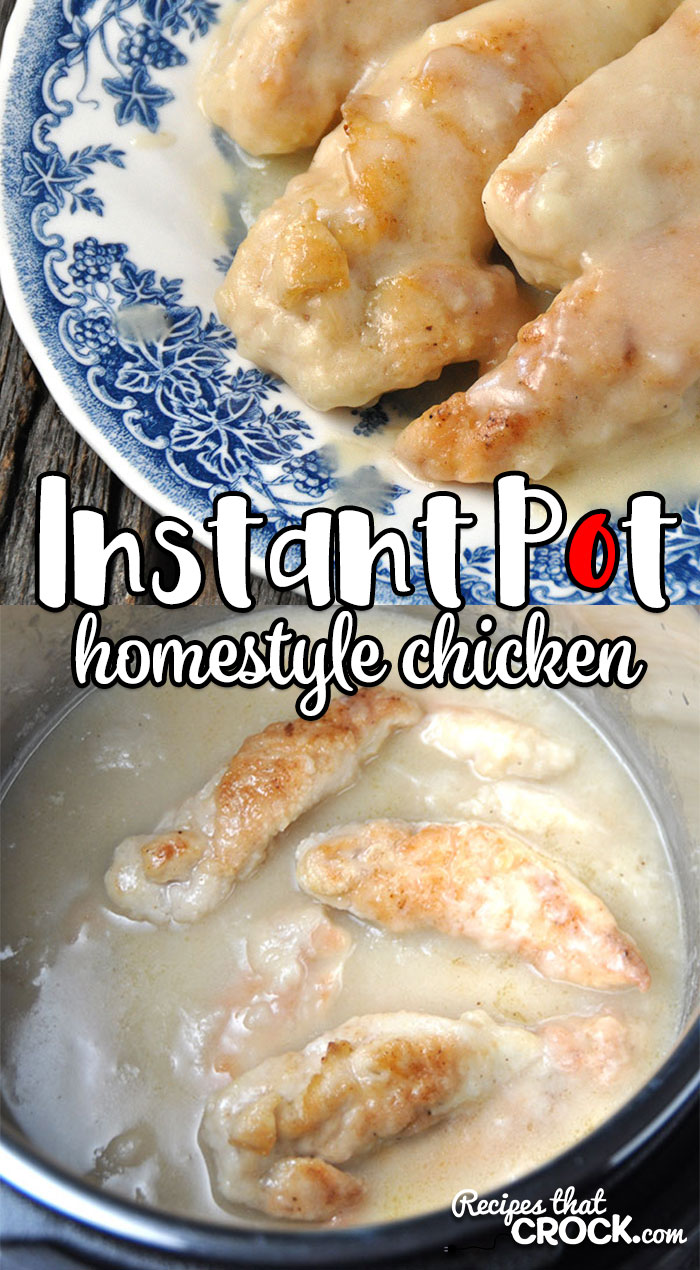 This Homestyle Instant Pot Chicken recipe is a quick and easy way to have delicious comfort food on your table, even on a weeknight!