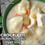 Are you looking for a delicious soup that will fill you up? This Crock Pot Chicken Dumplin' Veggie Soup will tickle your taste buds and fill your belly up!