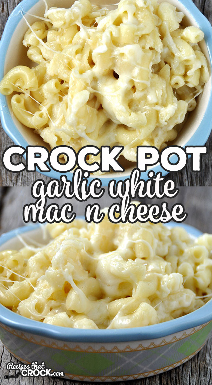 This Crock Pot Garlic White Mac 'n Cheese takes an classic side dish and kicks it up a notch! It is sure to please even your picky eaters!