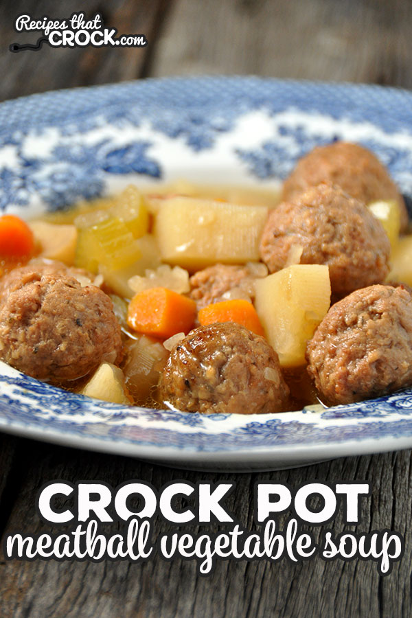 If you are looking for a super simple recipe that can crock all day long and tastes delicious, then you don't want to miss this yummy Crock Pot Meatball Vegetable Soup!