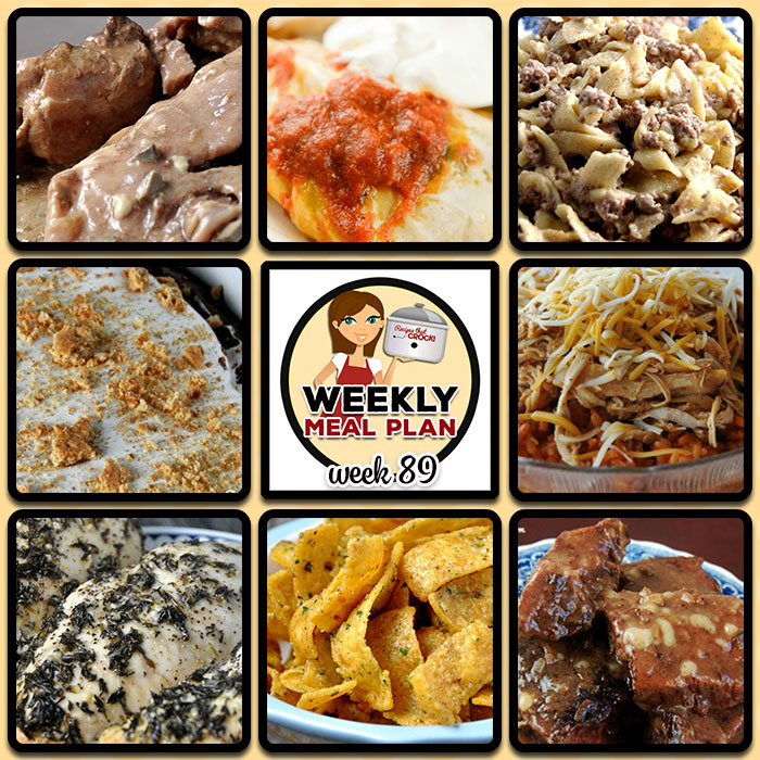 This week's weekly menu featuresย Crock Pot Hamburger Stroganoff, Crock Pot Taco Chicken Bowls,ย Crock Pot White Chicken Chili,ย Slow Cooker Pork Steak with Gravy,ย Crock Pot Honey Lime Chicken,ย Crock Pot Cabbage Rolls,ย Easy Crock Pot Round Steak,ย Crock Pot Brownie S'mores,ย Crock Pot Ranch Corn Chips andย Crock Pot Banana Bread.